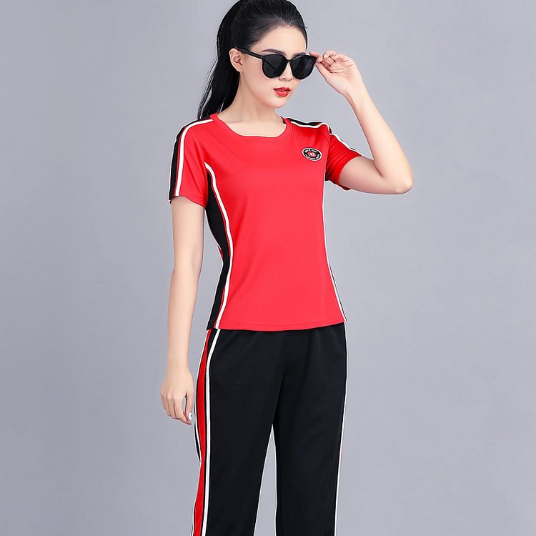 Women‘s Sportswear Suit Short Sleeve Two Piece Set