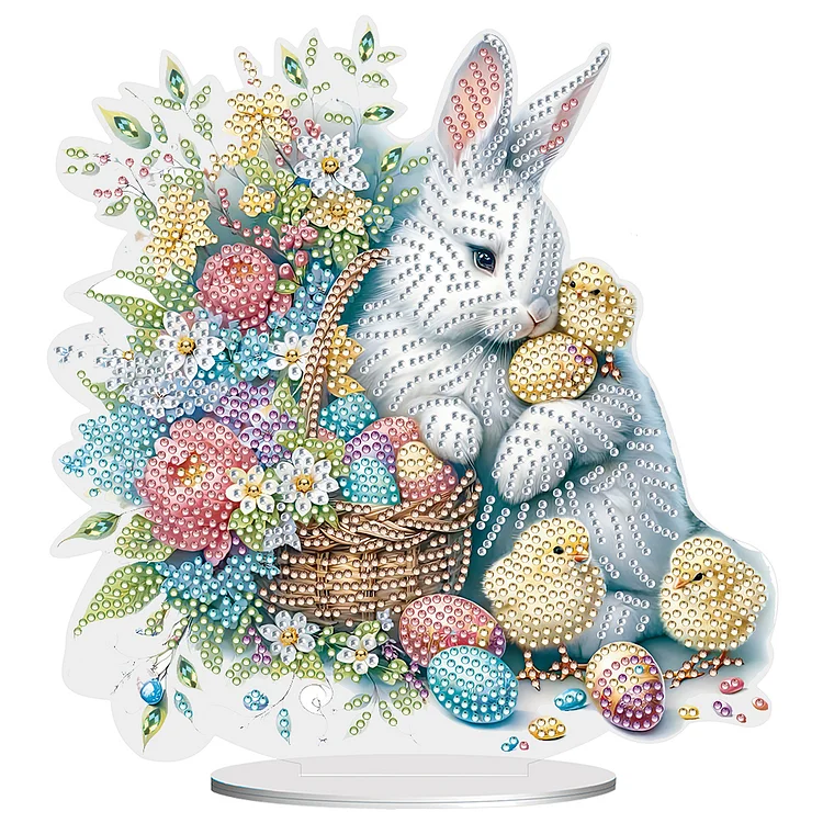 Special Shape Easter Rabbit Egg Flower Desktop Diamond Art Home Decor (LL144)