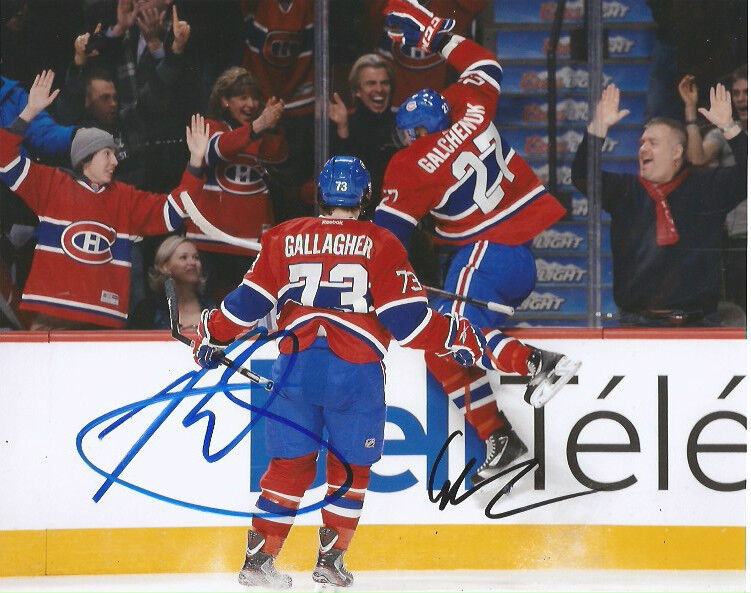 Canadiens Brendan Gallagher Alex Galchenyuk Signed Autographed 8x10 Photo Poster painting COA