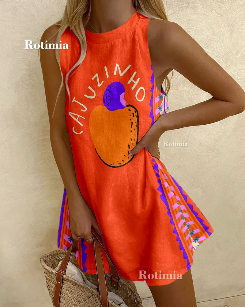 Fruit party print mini dress