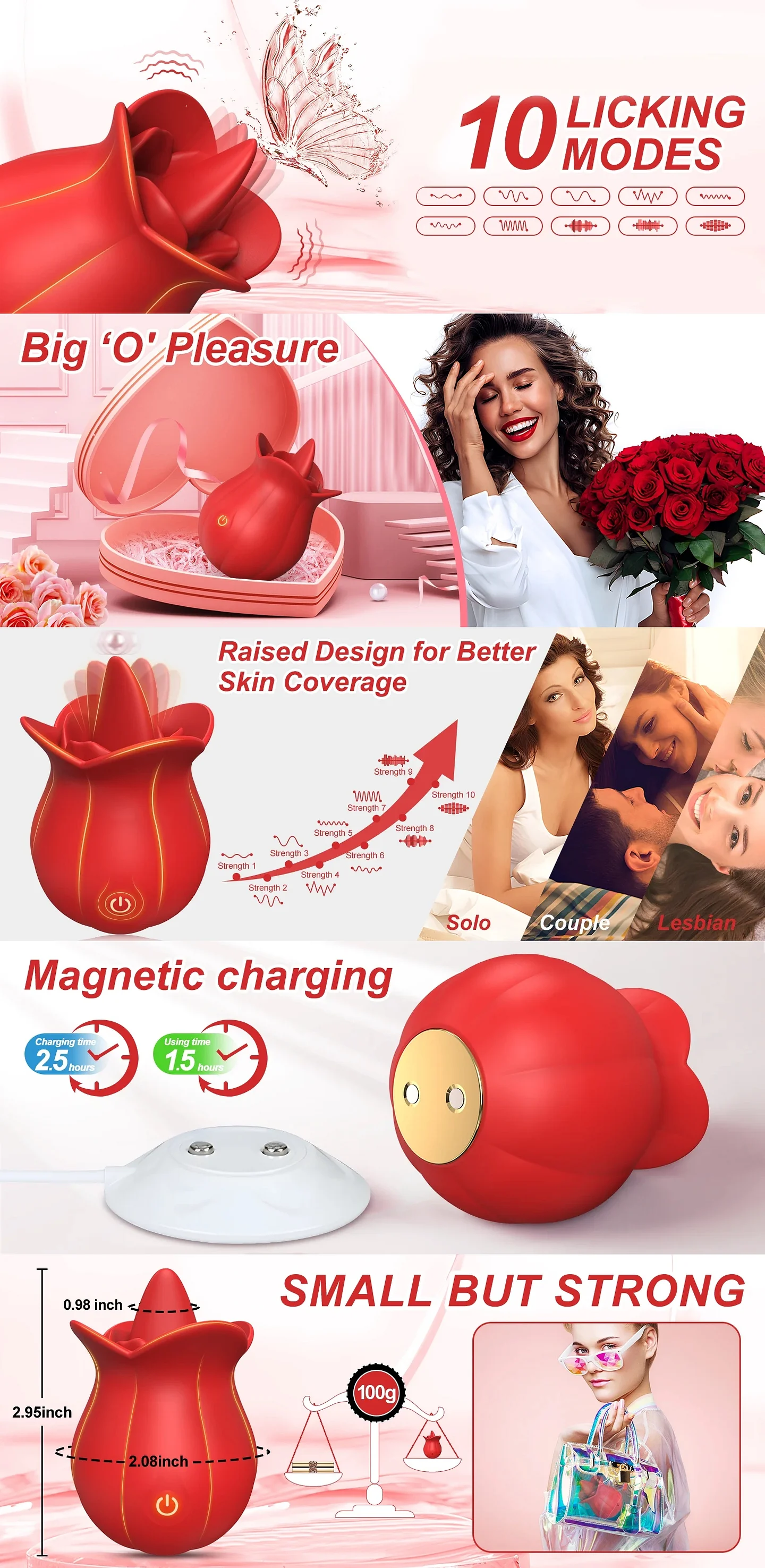 Rose Vibrator 10-Speed Rose Sucking Vibrator