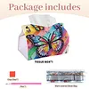 Diamond Art Painting Tissue Box Cover Wear Resist Decorative Paper Napkin Dispenser Multifunction Rhinestone PU Tissue Holder Kit for Adults Home Office Gift (Rainbow Butterfly)