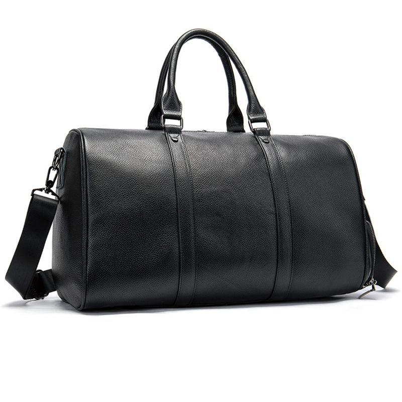 Leather Large Capacity Solid Color Duffel Bags Travelling Bag