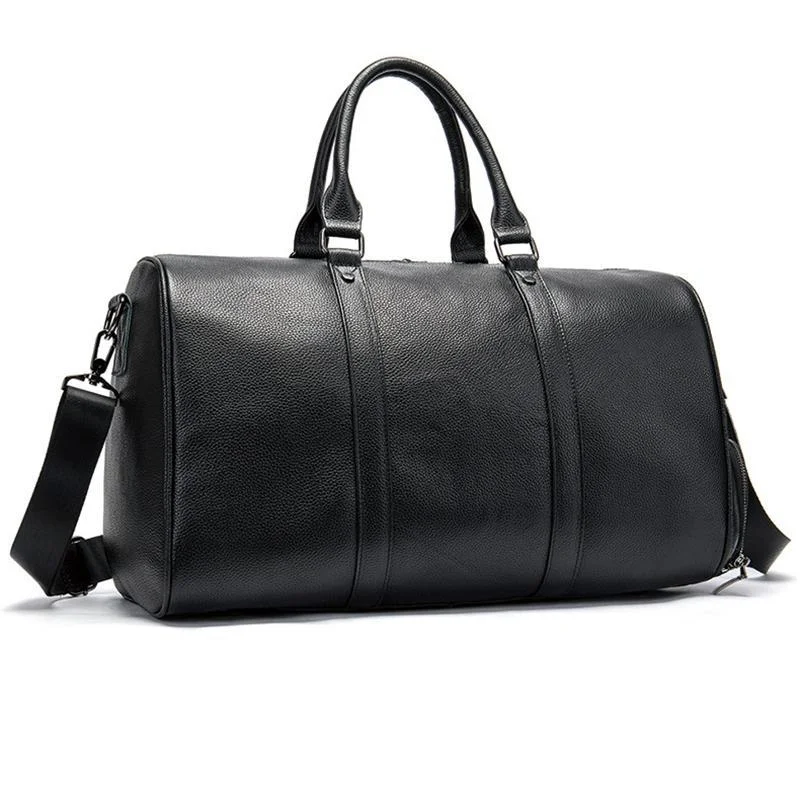 Leather Large Capacity Solid Color Duffel Bags Travelling Bag