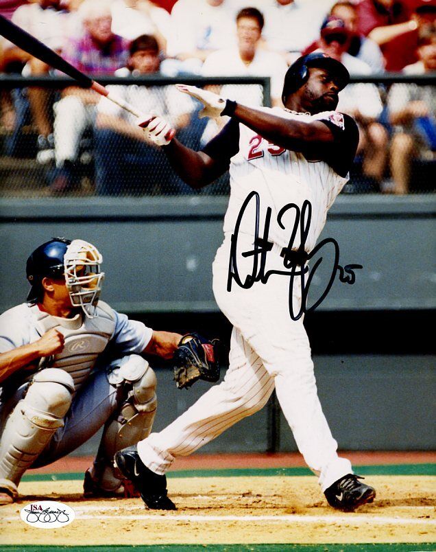 Dmitri Young Signed Jsa Cert Sticker 8x10 Photo Poster painting Authenticated Autograph