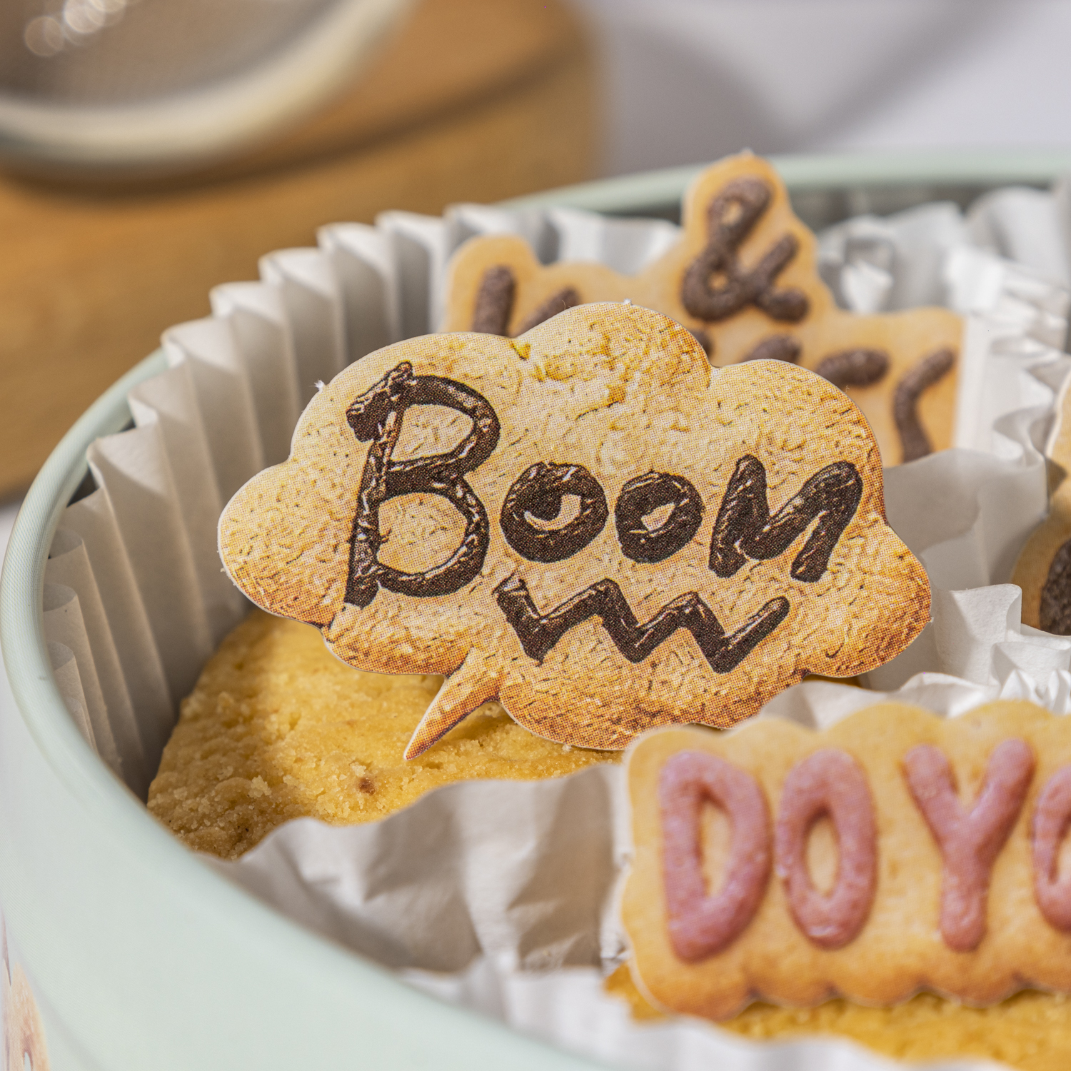 스티커 - 쿠키의 잡담 시리즈 귀여운 고양이 강아지 쿠키 모양