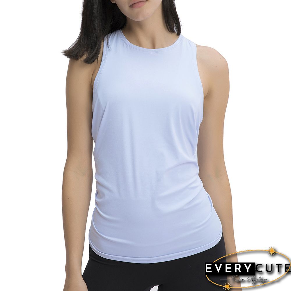 Light Blue Back Bowknot Breathable Sports Tank
