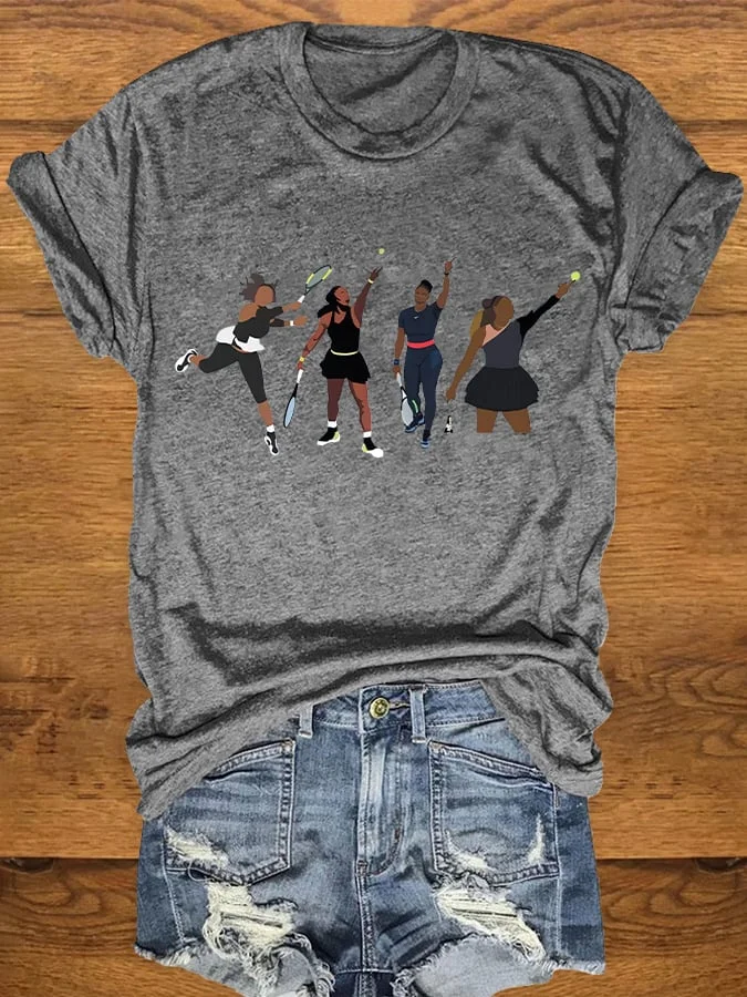 Women&#039;s Great Tennis Player Print T-Shirt