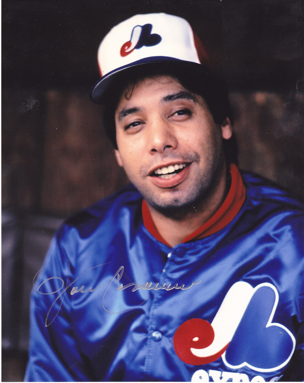 JOHN CANDELARIA MONTREAL EXPOS ACTION SIGNED 8x10