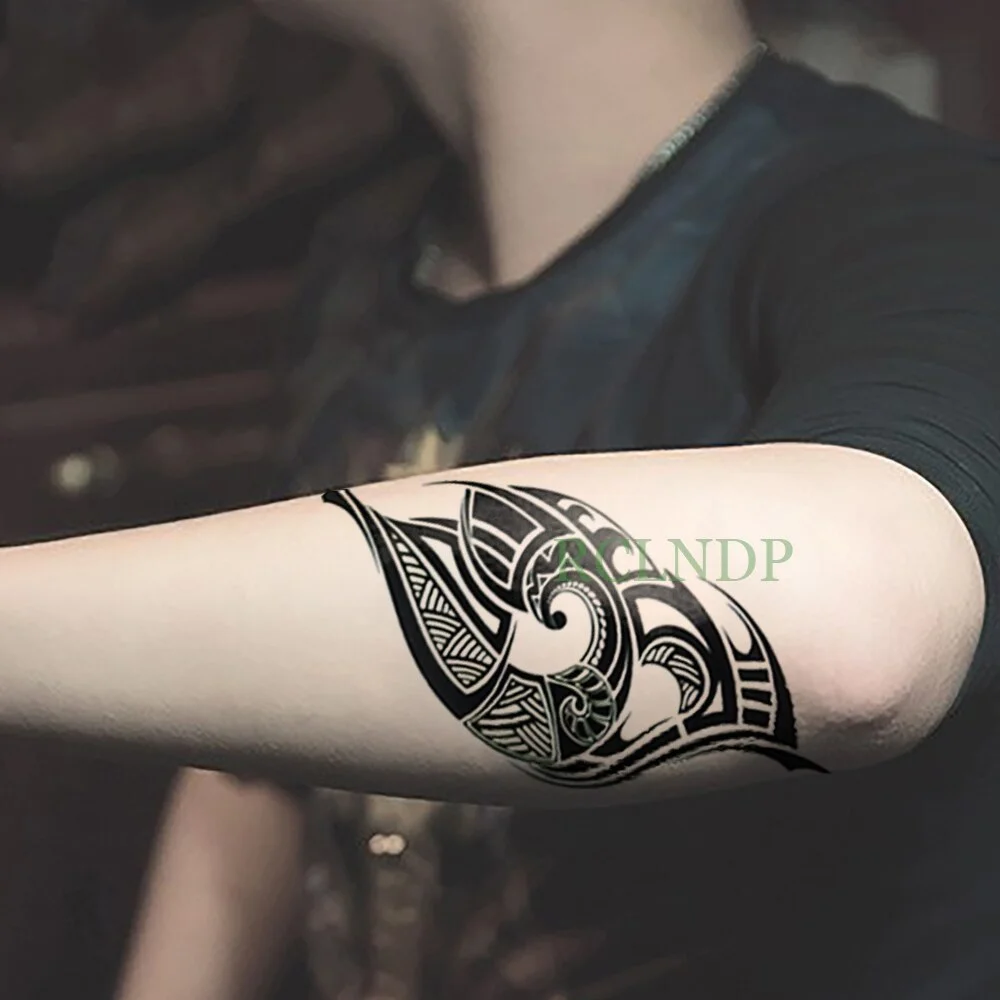 Waterproof Temporary Tattoo Sticker Tribal Totem Fake Tatto Flash Tatoo on Body Back Leg Arm belly large size for Women Men girl