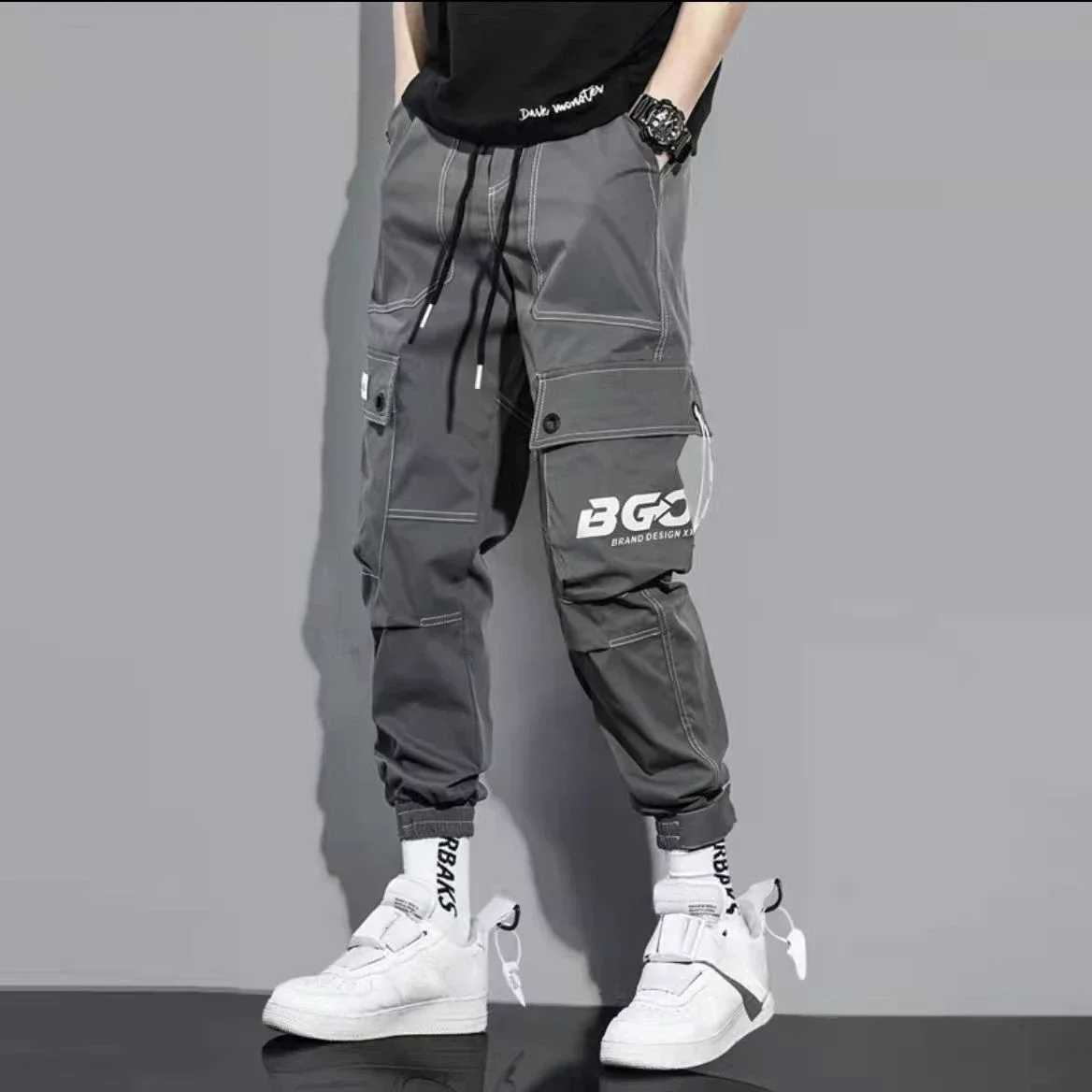 Yourtouchlock Men's Cargo Pants Joggers Black Male Trousers Stacked Multipockets Multi Pocket Cheapest Cheap Big Size Slacks Korean Style Y2k