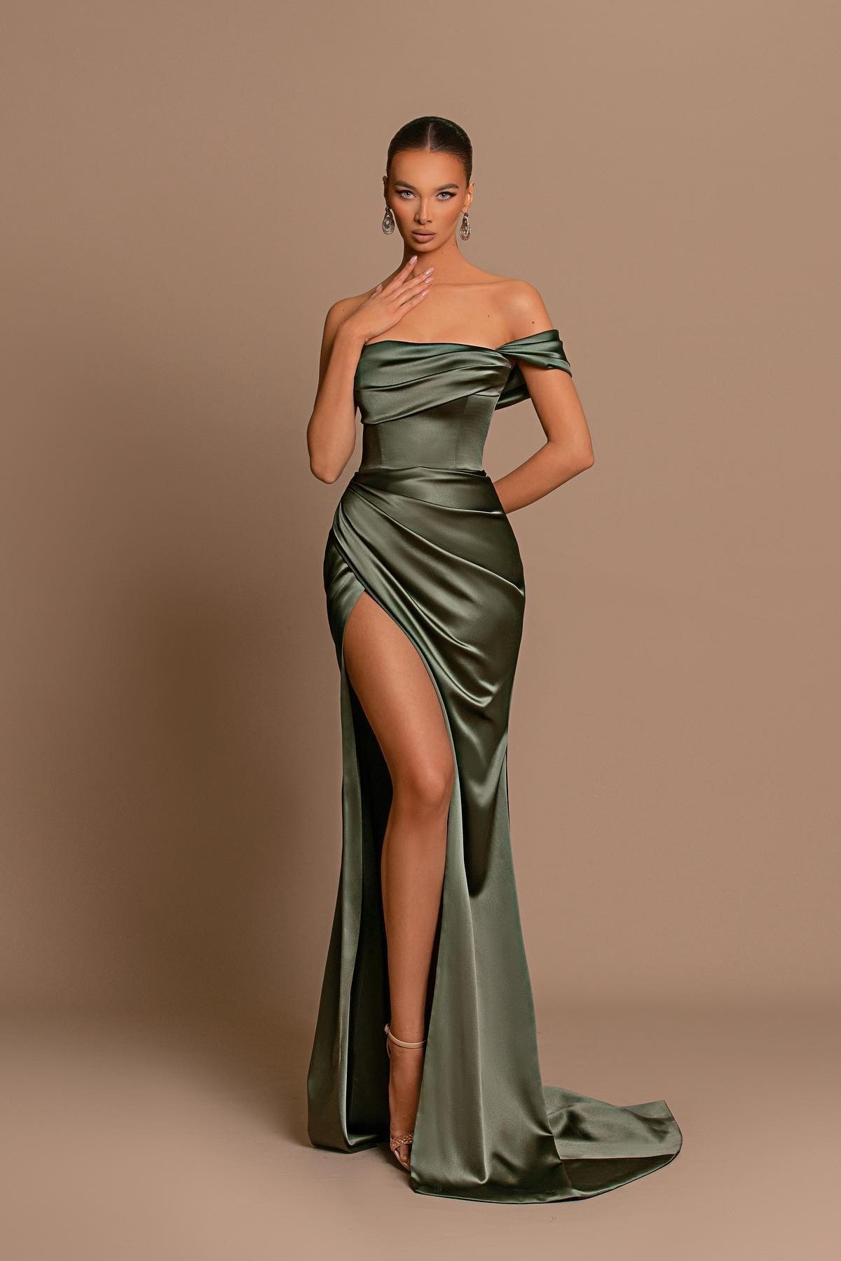 Bellasprom Off-the-Shoulder Long Prom Dress Mermaid Split Online Bellasprom