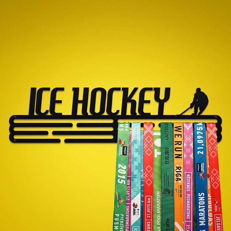 ICE HOCKEY Medal Hanger Display – Powder coated (matte black) – Large / 430mm / 48 Medals