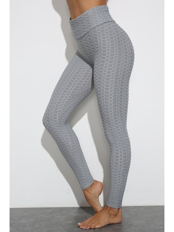 Women's High Waist Stretch Beautiful Buttocks Tights Jacquard Fitness leggings sport Pants  