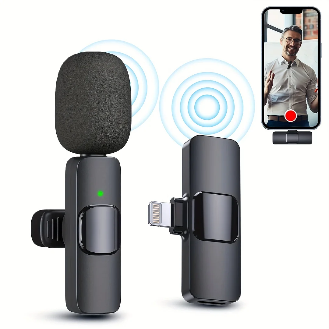Cordless Omnidirectional Condenser Recording Mic For Interview Video Podcast