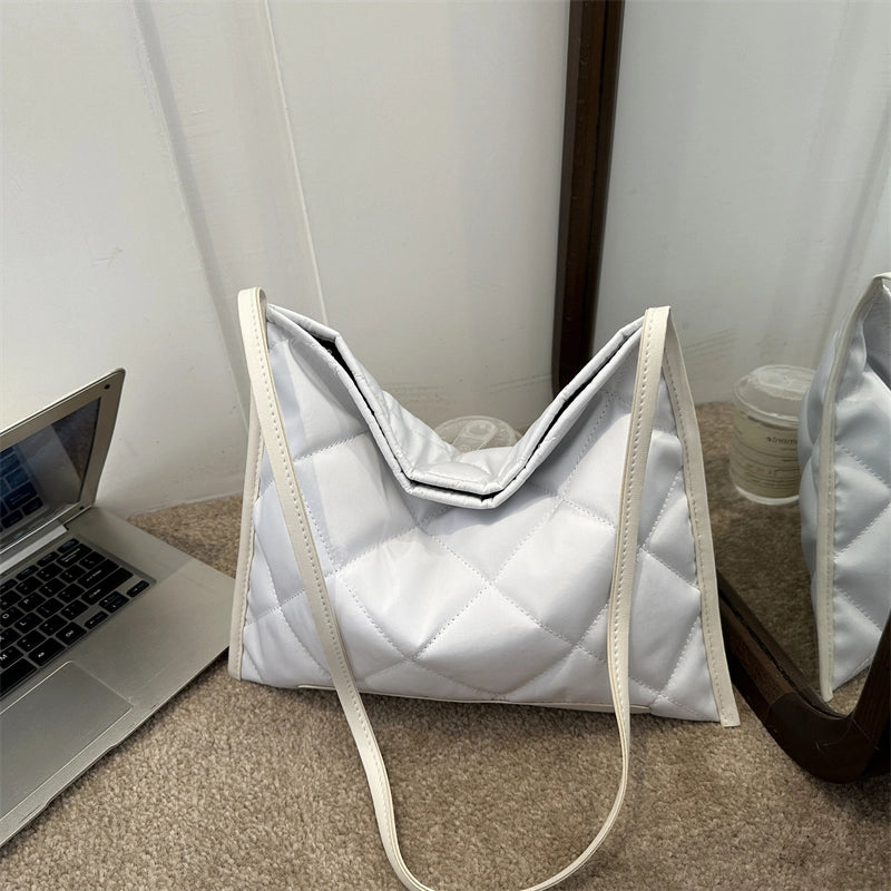 Women’s Oxford Cloth Solid Color Basic Square Zipper Shoulder Bag Crossbody Bag