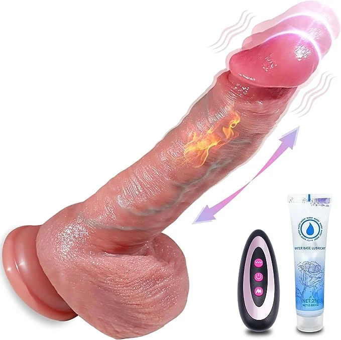 Thrust Realistic Dildo Vibrator with 10 Modes and 7 Speeds and Heat
