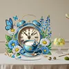 Flower Alarm Clock Diamond Dot Painting Ornament DIY Double Sided Stand