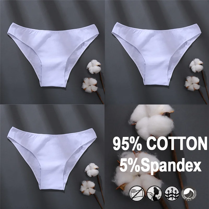 Billionm Women Sexy Cotton Panties Solid Color Underwear Simple Style Briefs Low Waist Breathable Panties Female Soft Intimates Lingerie