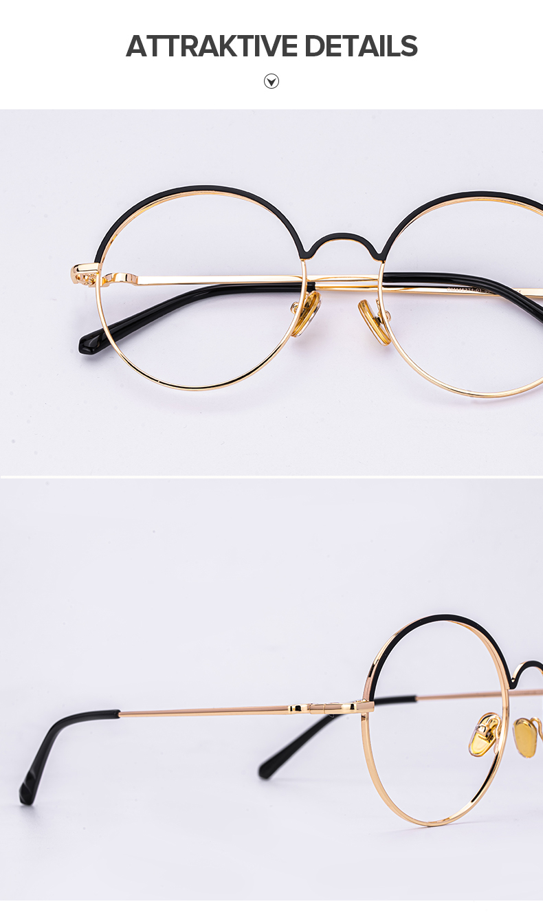 Beverly Schwarz-Gold Rund Brille