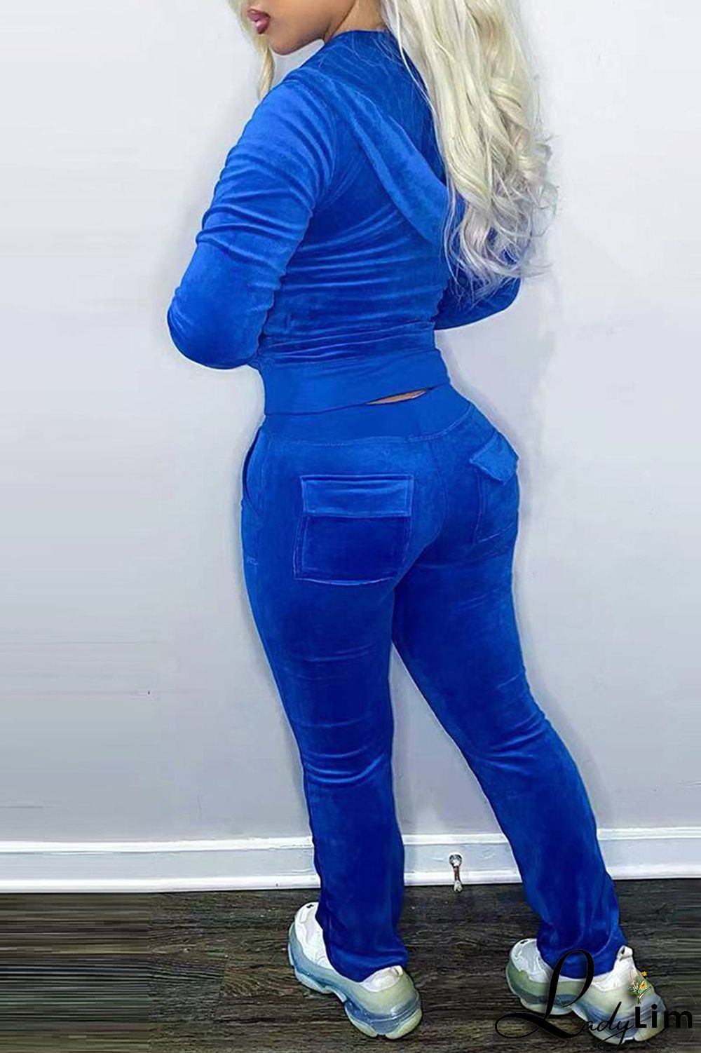 Pink Casual Solid Patchwork Hooded Collar Long Sleeve Two Pieces