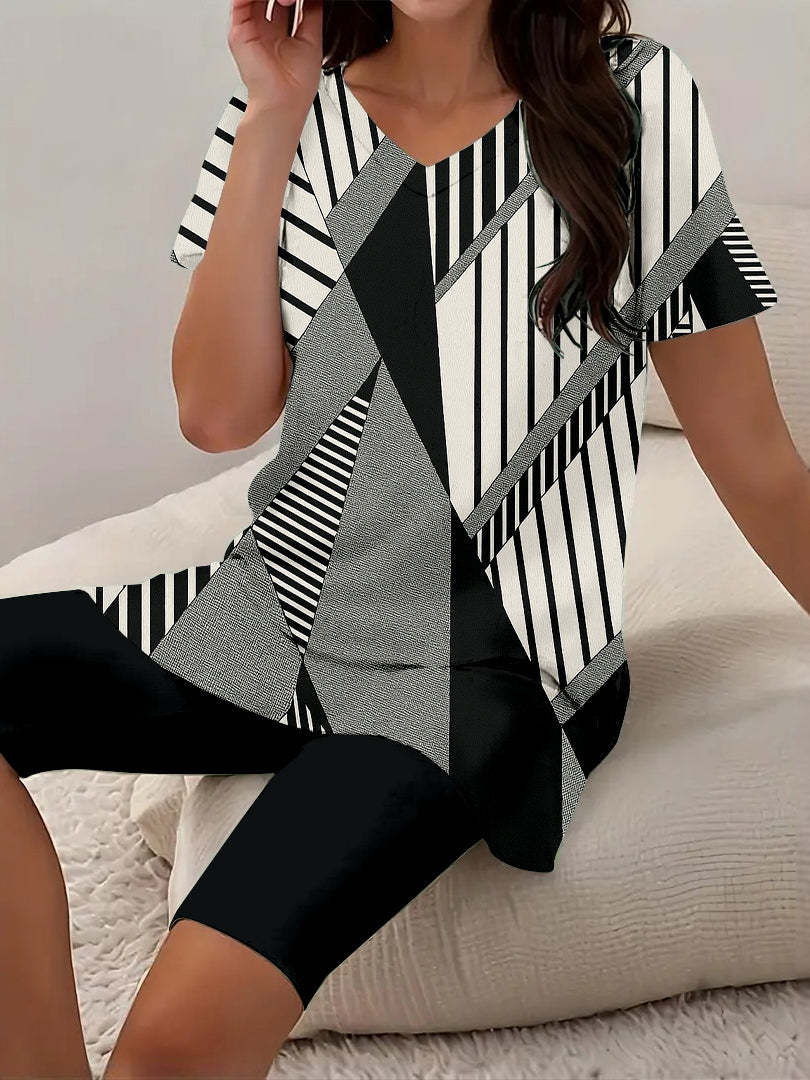 Women Long Sleeve V-neck Graphic Floral Printed Top