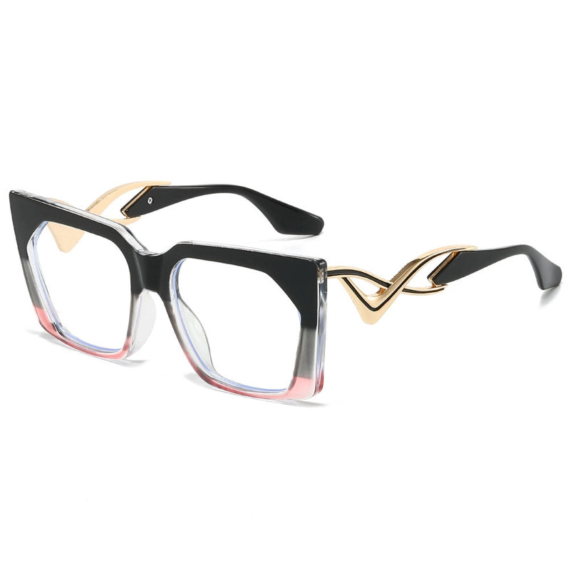 Casual Minimalist Color Block Pc Square Full Frame Glasses