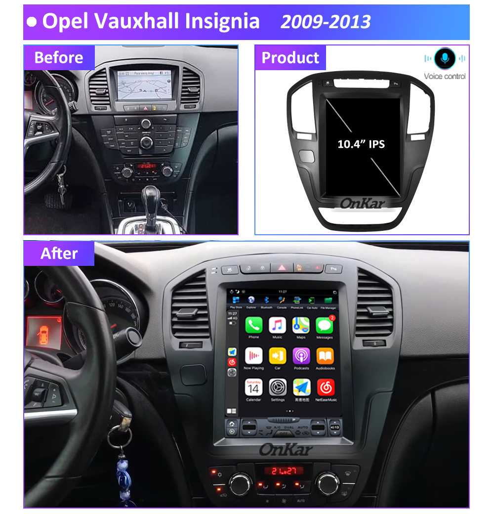 OnKar Opel Vauxhall Insignia 2009-2013 Android 9.0 Pie Car GPS