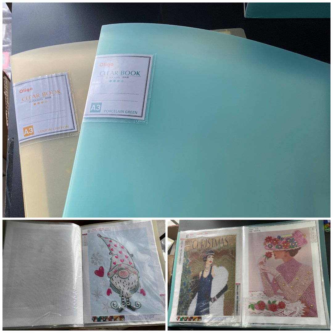 A3 Storage Book for Diamond Painting Kits, Diamond Art Portfolio