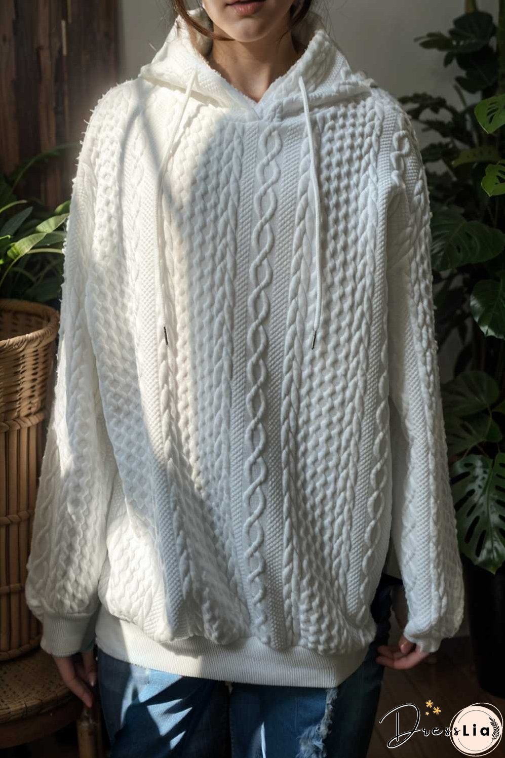 plus size casual hoodie women s plus solid ribbed long sleeve slight stretch hoodie drawstring sweatshirt