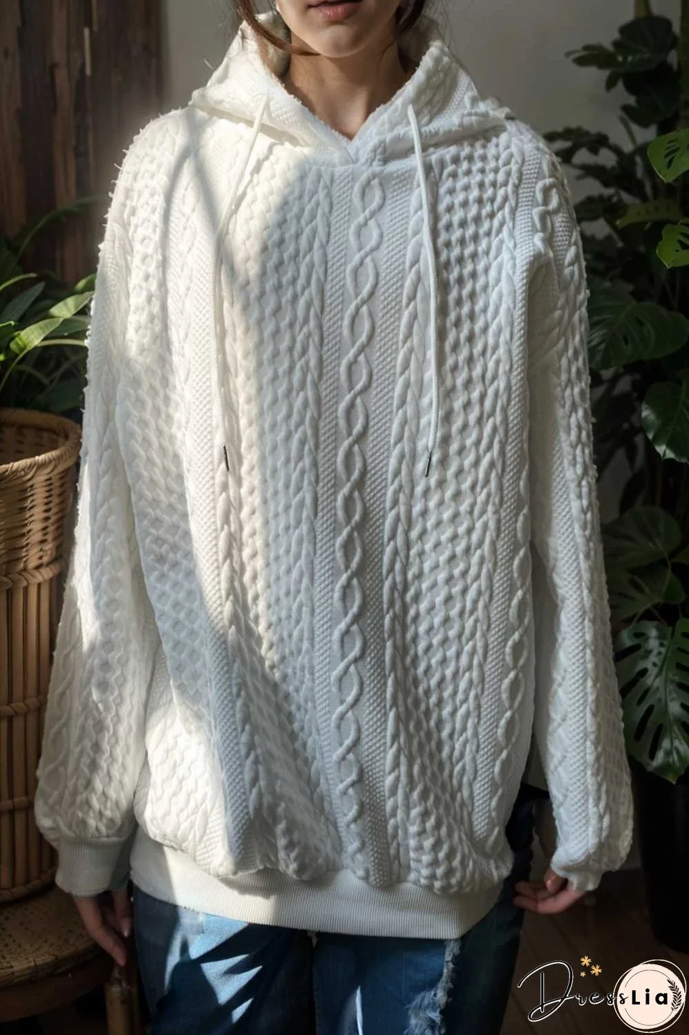 plus size casual hoodie women s plus solid ribbed long sleeve slight stretch hoodie drawstring sweatshirt