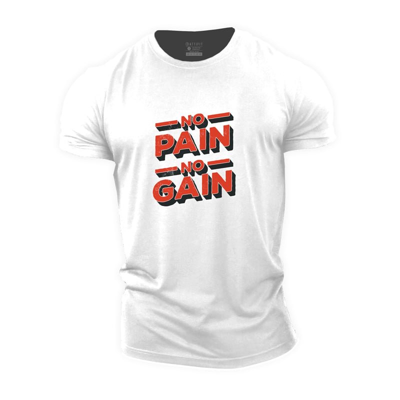 Cotton 3D No Pain No Gain Graphic T-shirts tacday