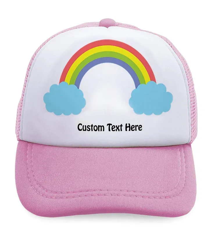 Personalized Kids Rainbow Color Matching Hat with Custom Name &ndash; Embroidered Two-Tone Baseball Cap for Boys & Girls