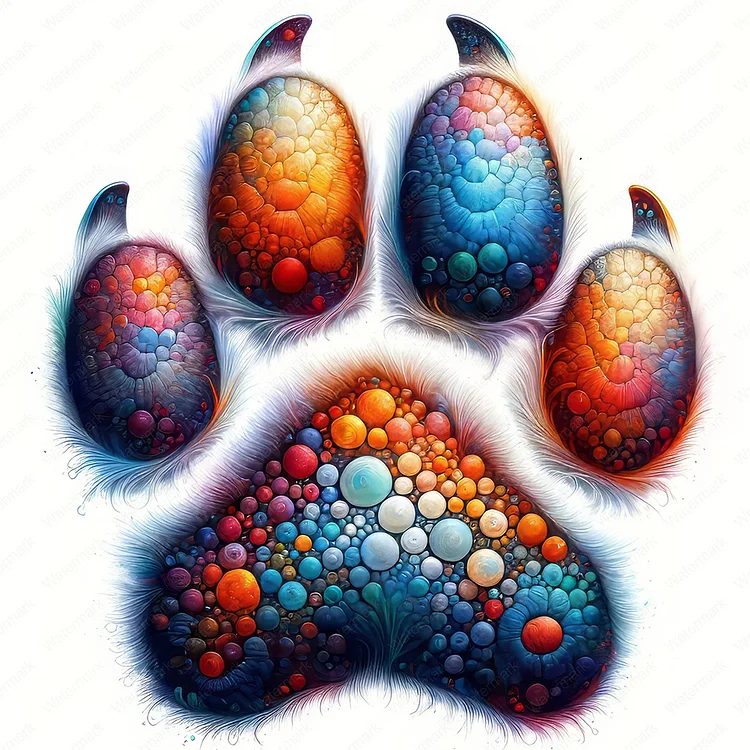 Colorful Paws 30*30CM (Canvas) Full Round Drill Diamond Painting gbfke