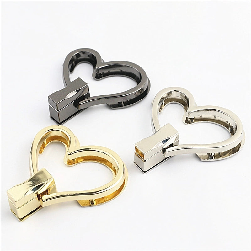 Bag Lock Heart Lock/hardware Lock Buckle Bag Hardware Accessories Lock Golden Metal Screw Lock Switch Lock Buckle