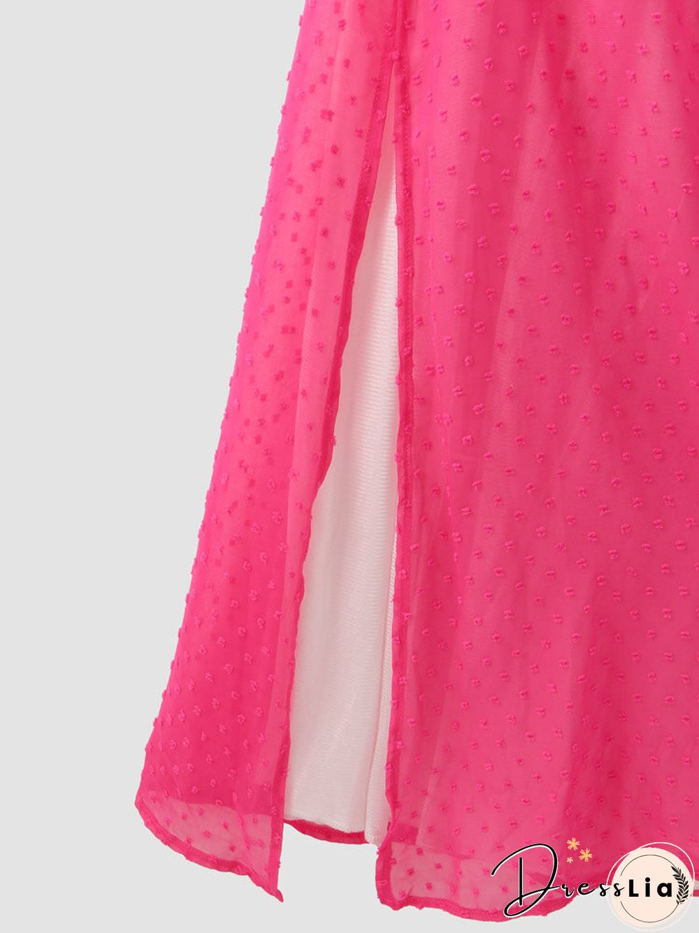 Solid Smocked Tie Strap Slit Open Back Chiffon Maxi Dress