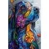 Diamond Painting -DIY Round Drill Flower Dog(40x60cm)