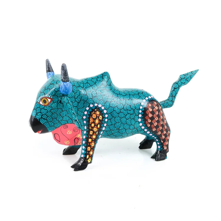 Blue Bull - Oaxacan Alebrije Wood Carving