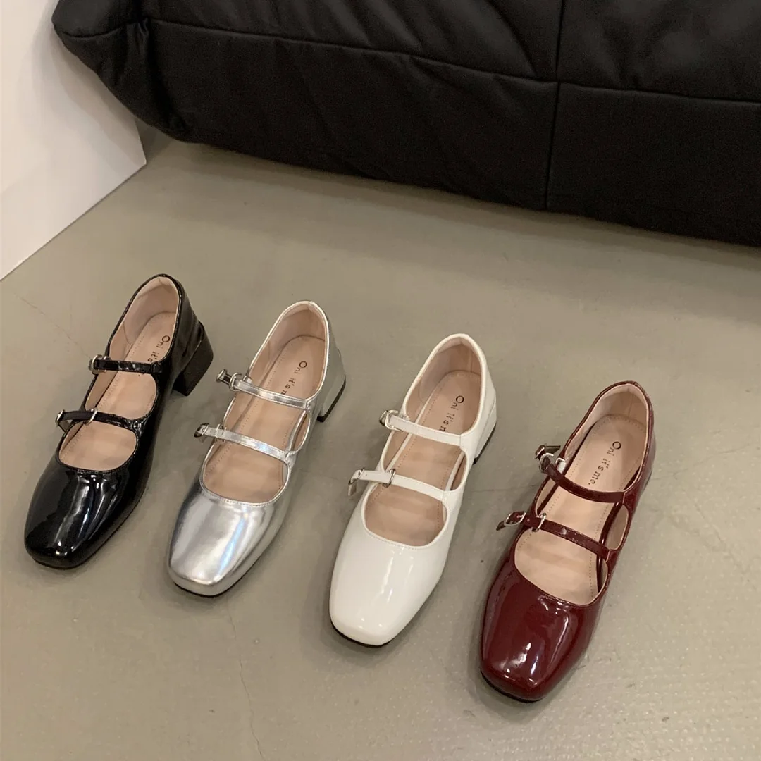 Churchf Red Mary Jane Shoes For Women's Shoes 2023 New Summer French Evening Black Spring And Autumn Single Shoes-Outfit Ideas