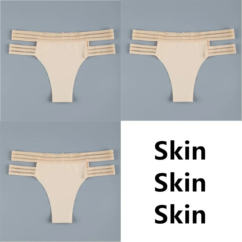 3Pcs Sexy Thongs Panties Women G-String Female Underpants Seamless Comfortable Intimate Underwear Female Low-Rise Thong Lingerie