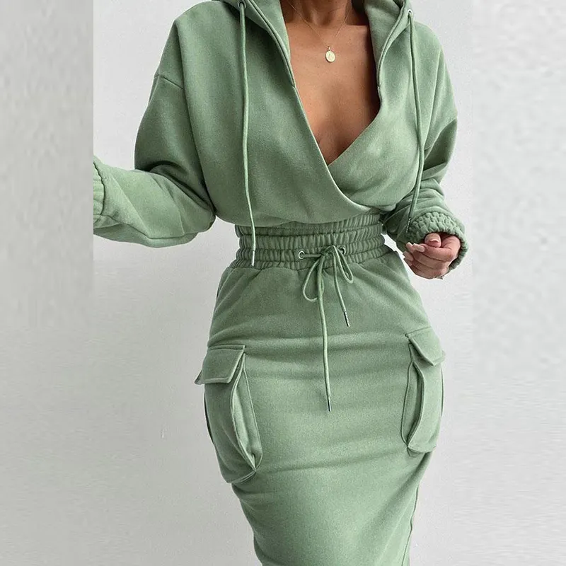 Brownm Brownm Women's Wear Early Spring 2024 New Temperament Elegant Solid Color Hooded Rope Top Slim Suit 661