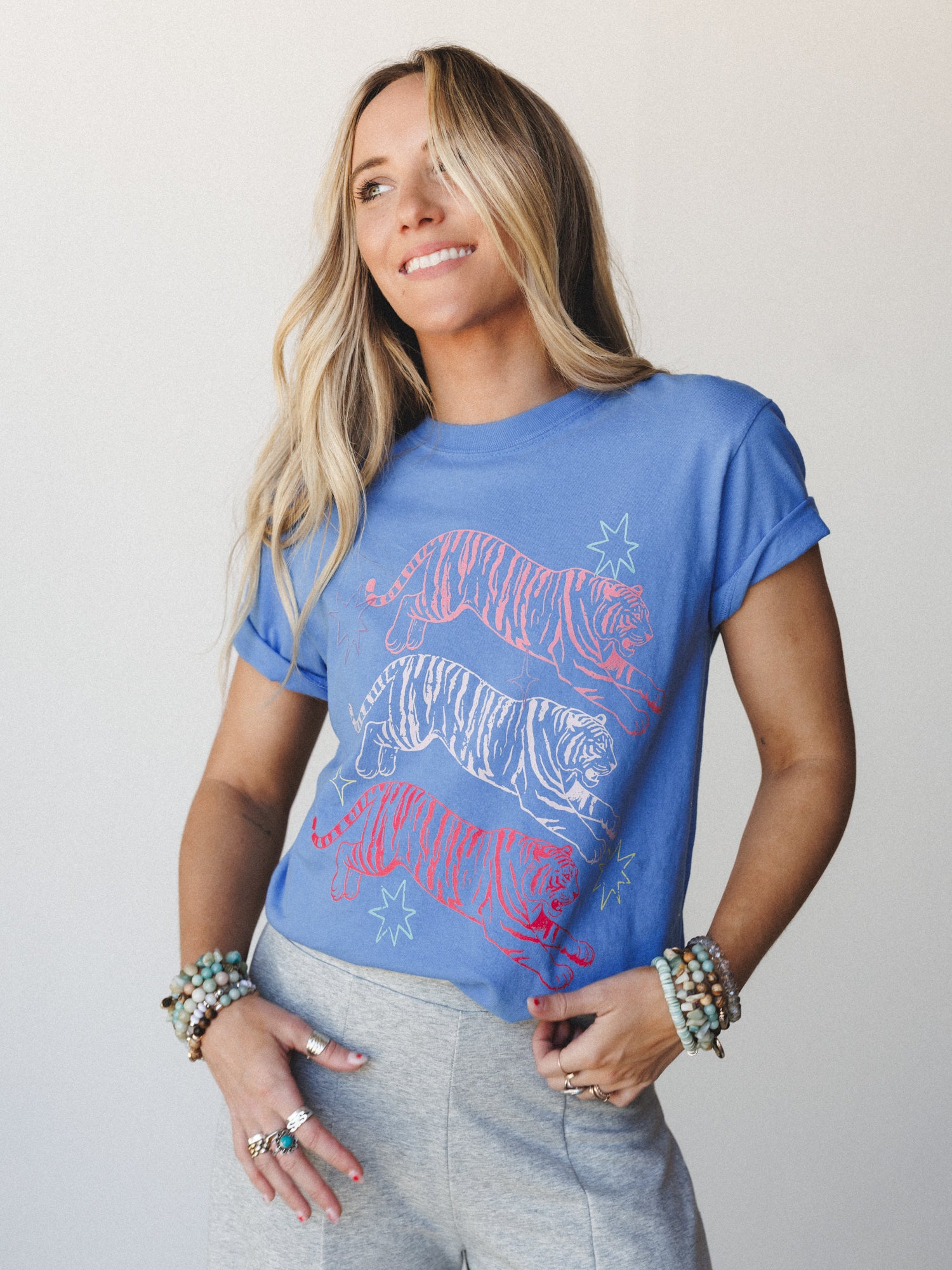 The Nest Tiger Power Graphic Tee - Mystic Blue