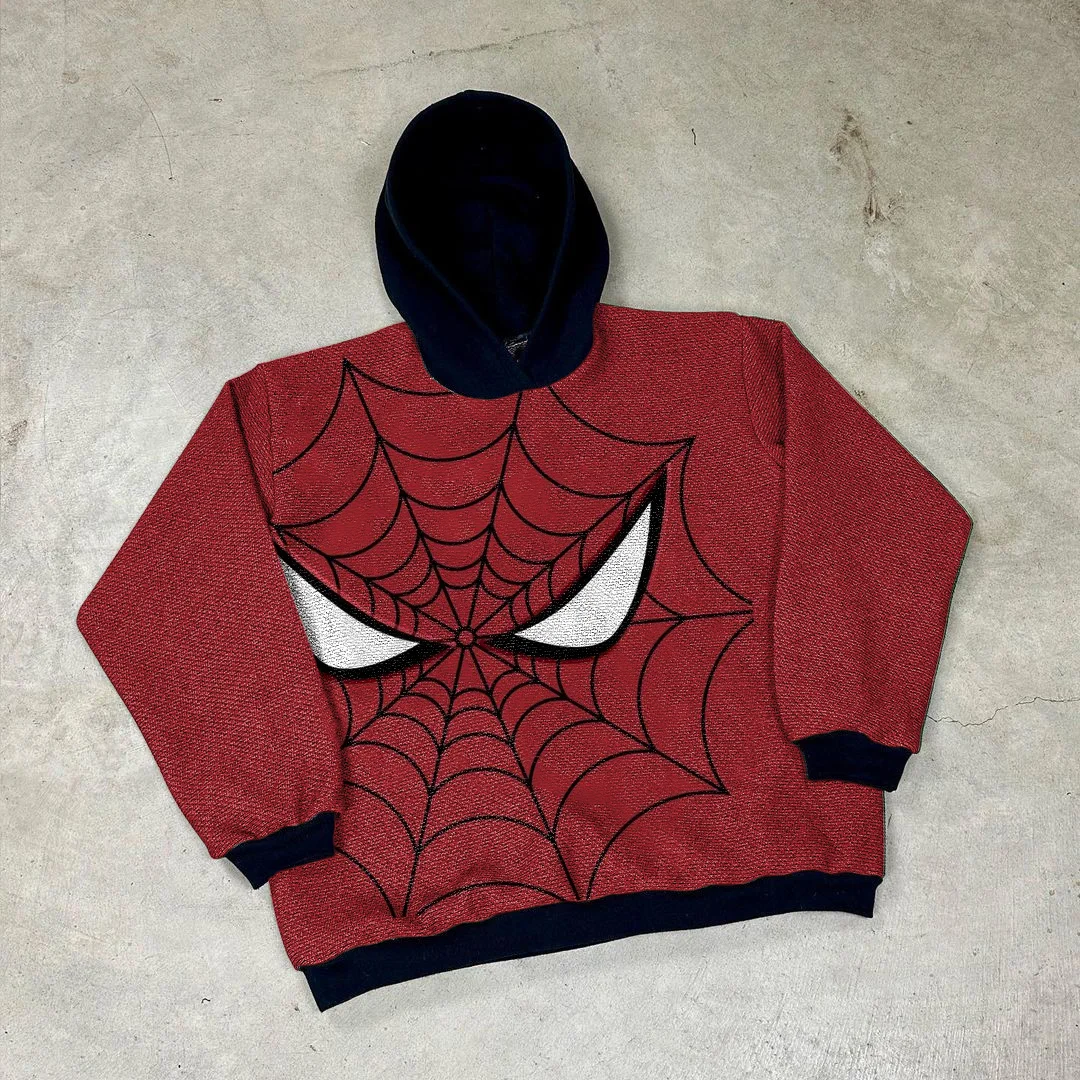 Stylish Retro Spider Web Hoodie