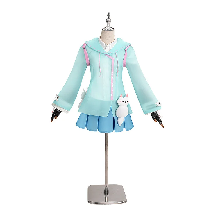 Overwatch Kiriko Blue Raincoat Skirt Set Outfits Cosplay Costume Carnival Suit