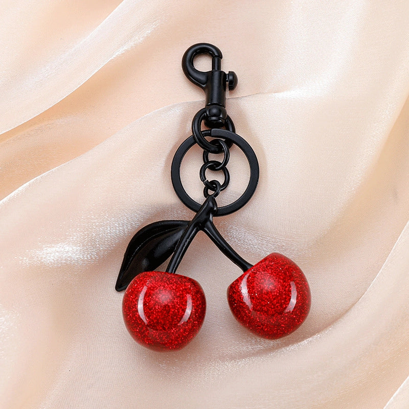 Minimalist Cherry Resin Unisex Bag Pendant Keychain