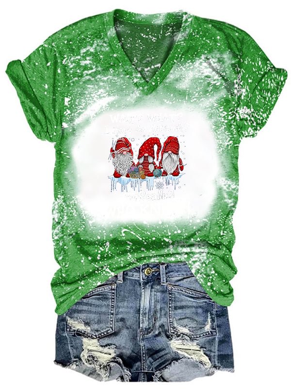 Short Sleeve V Neck Gradient I Have An Attitude Letter Printed T-shirt