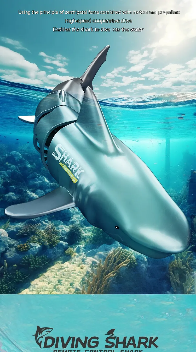 Remote Control Diving Shark Toy for Water Play