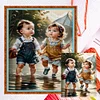 Cute Girl-11CT Counted Cross Stitch 40*50cm/15.75*19.69in