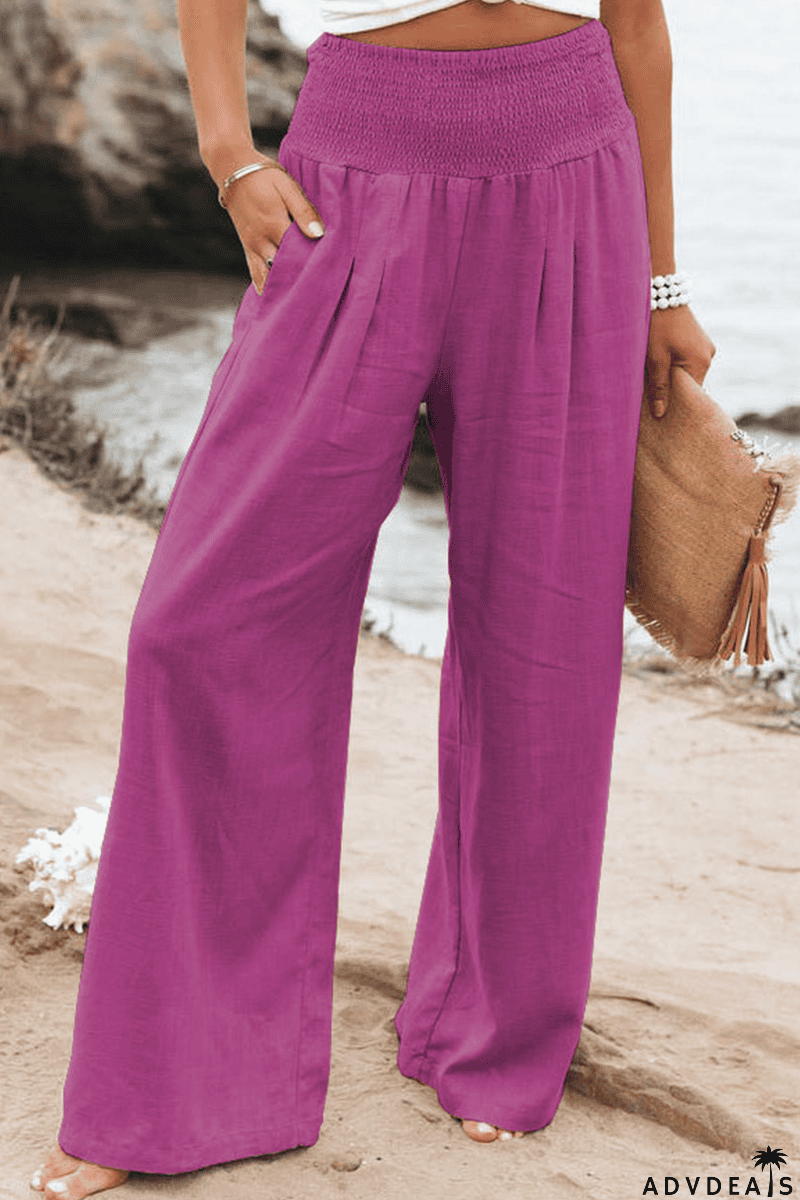 Casual High Waist Straight Solid Color Bottoms(8 Colors)