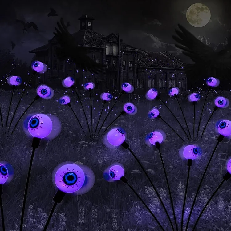 Halloween Solar Powered Scary Eyeball Lights - tree - Codlins